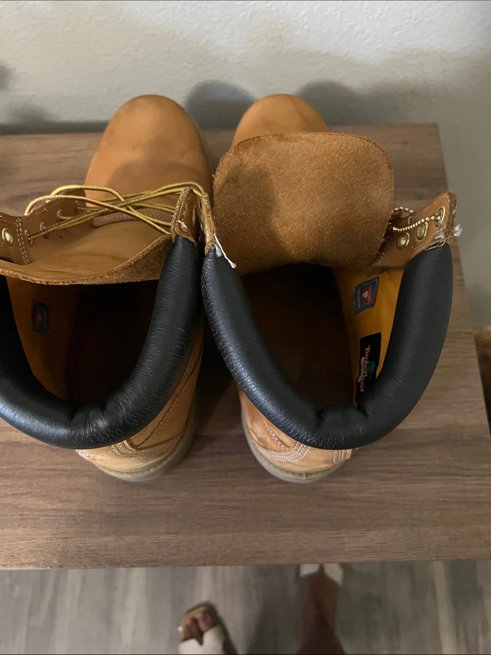 Timberland Wheat/Tan Men's Leather Work Boots with Yellow Lining